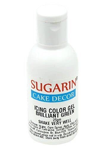 Sugarin brilliant green icing gel colour packaging