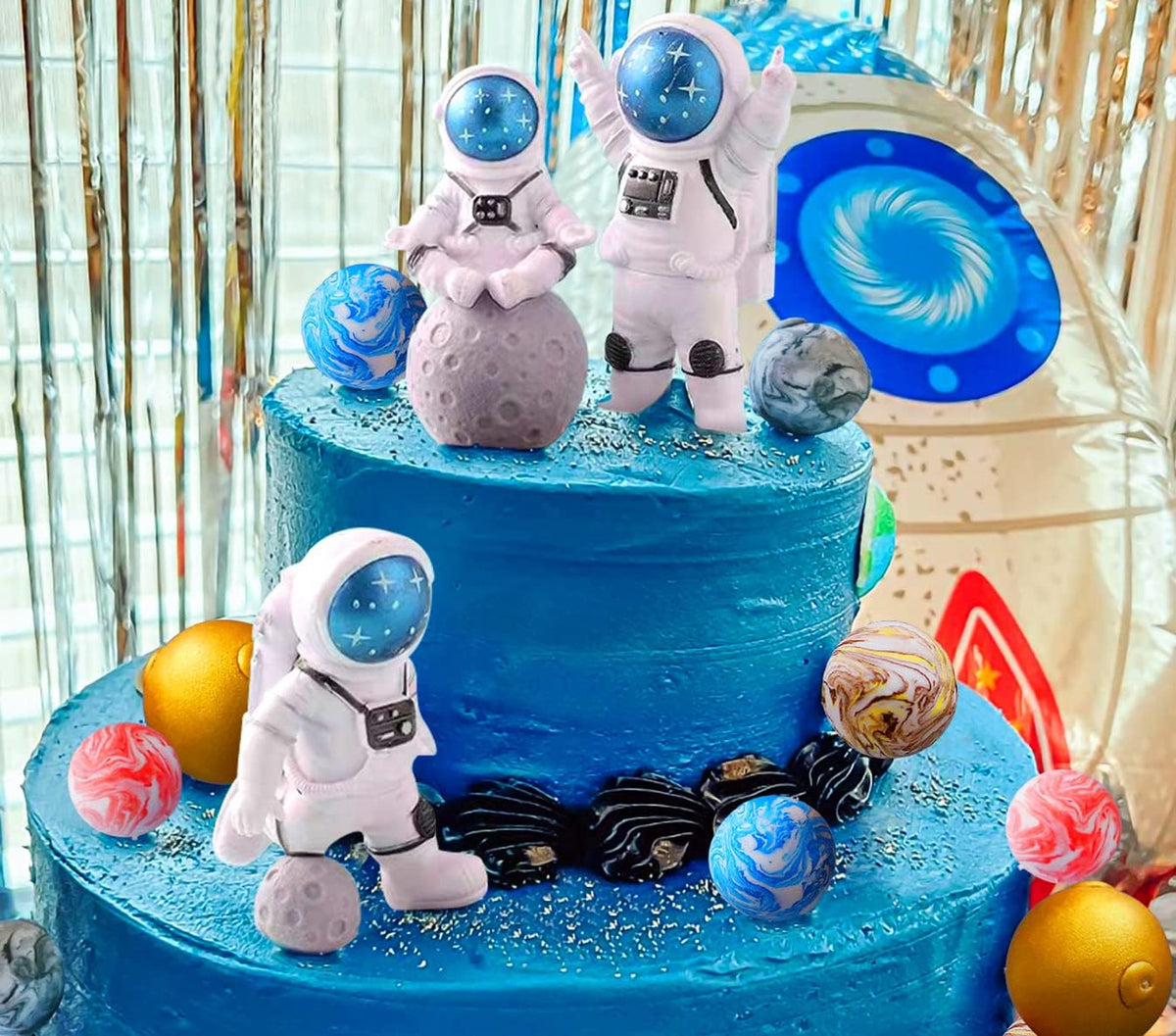 Space Toy Set / Astronaut Theme Cake Decoration Figures