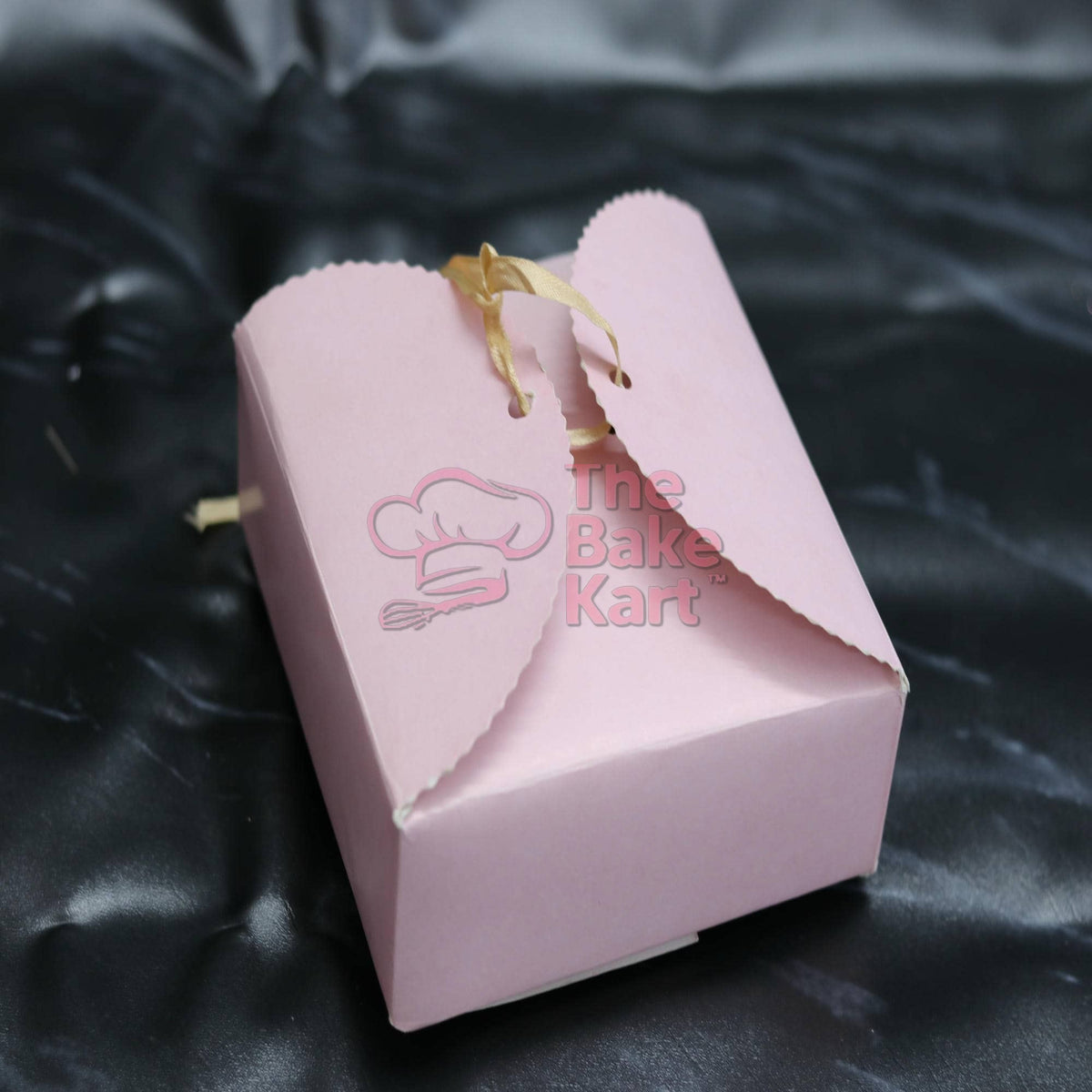 6 x 6 inch hamper gift box with ribbon detail