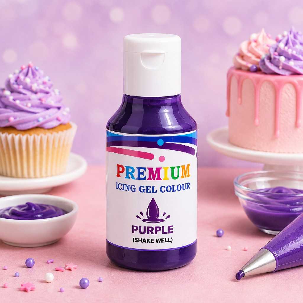 Bakehaven purple edible gel colour 20g alternate view