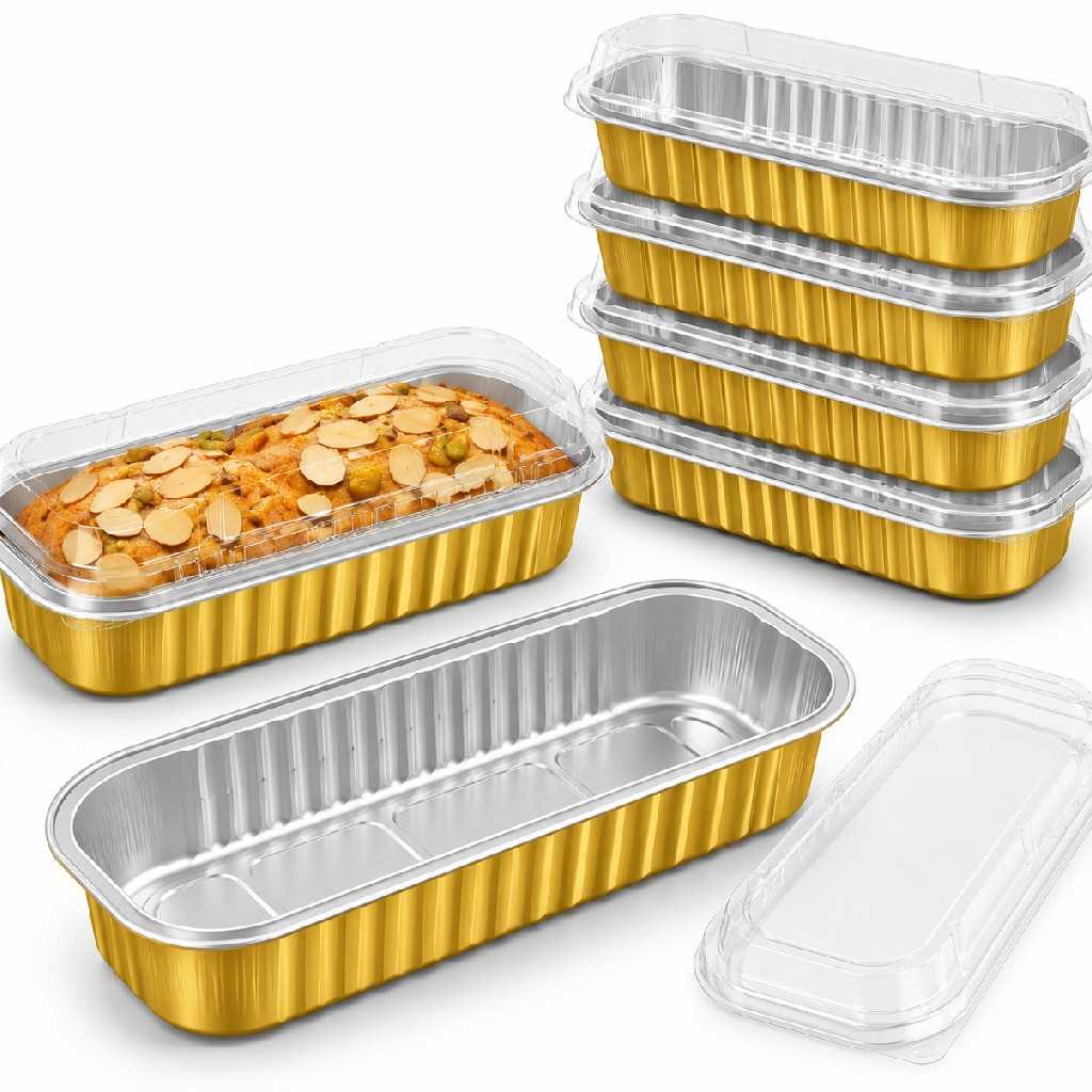 250g Gold Aluminium Loaf Bake & Serve Pan / Disposable Baking Mold