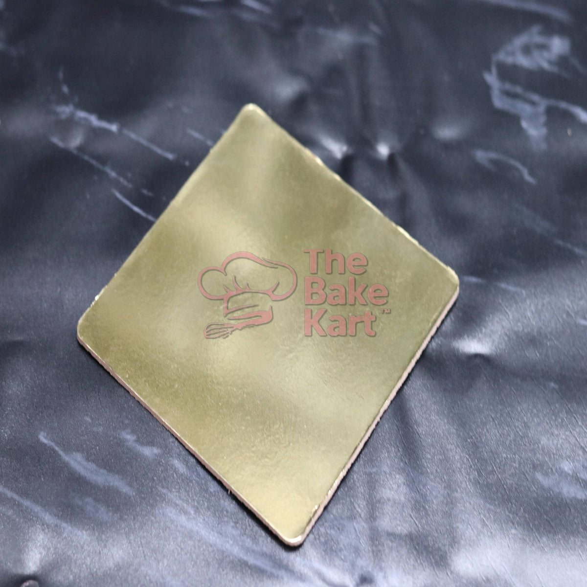 MDF Cake Base Gold Color 6 Inch Square
