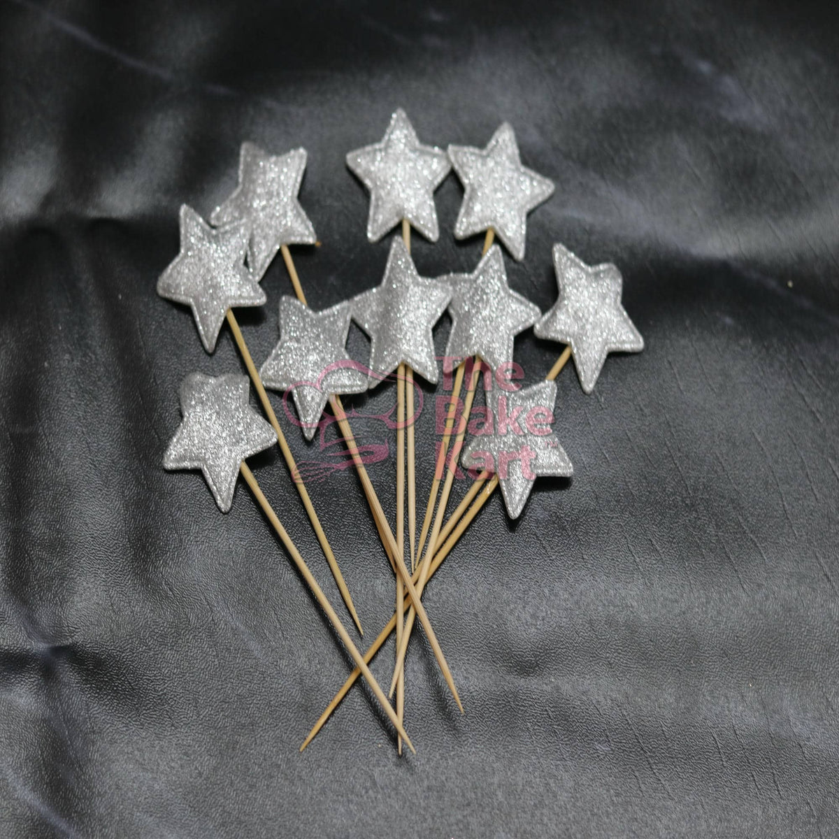 Premium Bling Glitter Silver Star Cake Topper