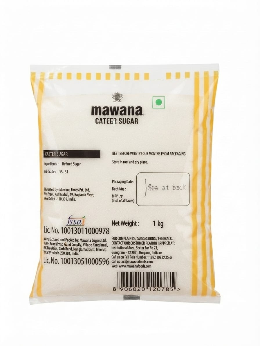 Mawana Castor Sugar 1kg / Fine Baking Sugar