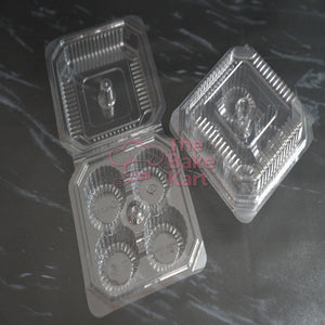 PVC cupcake box with lid 4 pieces detail