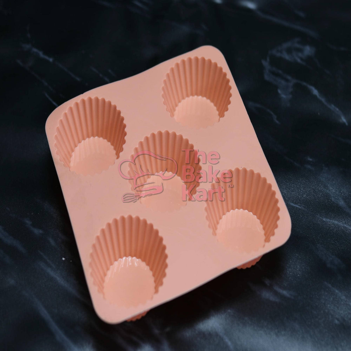 5Cavity Round Shape Silicon Cupcake Mould