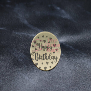 Acrylic Happy Birthday coin cake topper