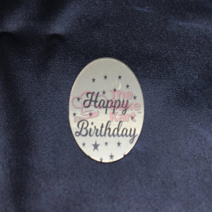 Acrylic Happy Birthday topper close view