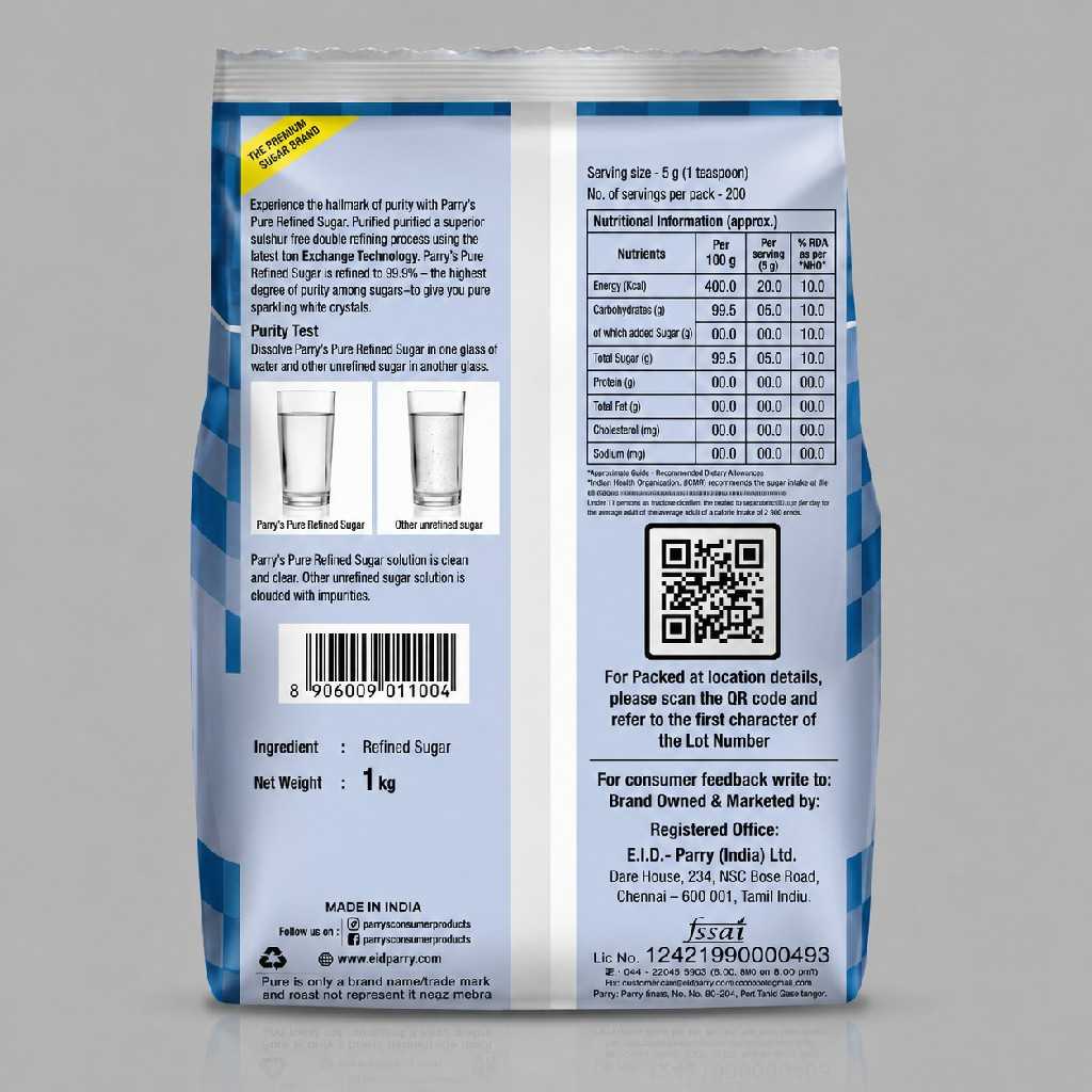 Parrys Sugar 1kg / Refined Sugar for Baking
